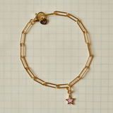 Long Link Bracelet Chain with Mini Star Charm