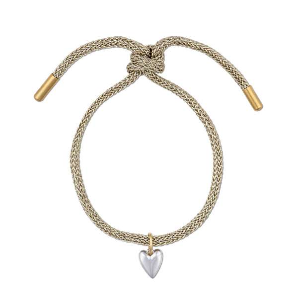 Gold Lurex Bracelet with Mini Heart