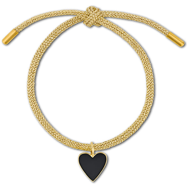 Gold Lurex Bracelet with Small Enamel Heart