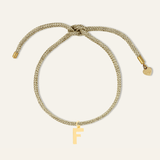 Gold Lurex Bracelet Cord with Flat Letter