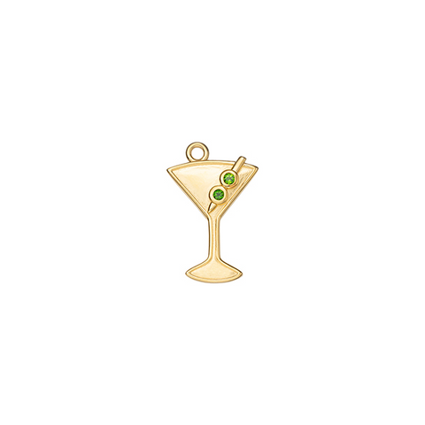 Martini Charm on White Background