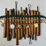 Long Malachite Knotted Gemstone Necklace