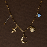Divine Spark Matchstick Charm, Cosmos Cross Charm on Jane Chain