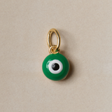 Mini Green Enamel Evil Eye Charm