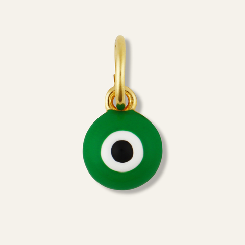 Mini Green Enamel Evil Eye Charm