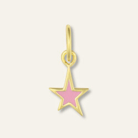 Mini Pink Enamel Star Charm