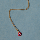 Mini Red Enamel Evil Eye Charm