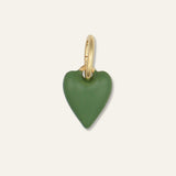 Mini Green Enamel Heart Charm