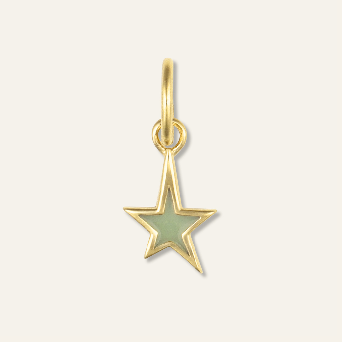 Mini Green Enamel Star Charm