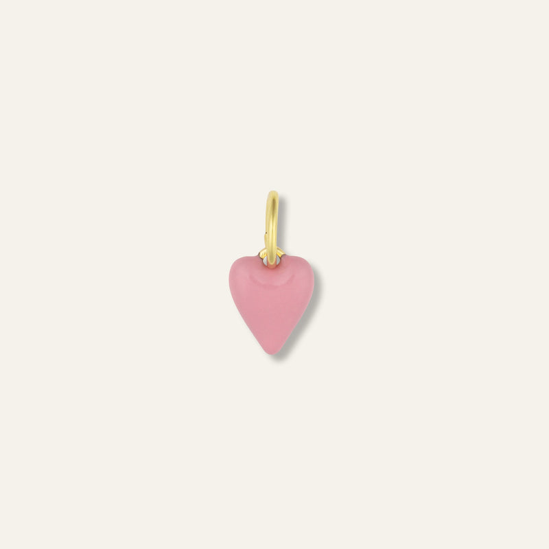 Mini Pink Enamel Heart Charm