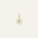 Mini White Enamel Flower Charm
