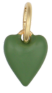 mini green heart enamel charm