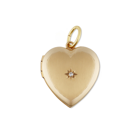 Heart Locket With Diamond Charm