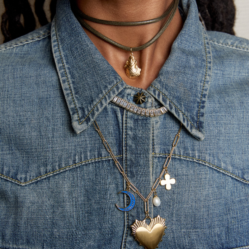 Oyster Vesta Case on Umber Brown Cord