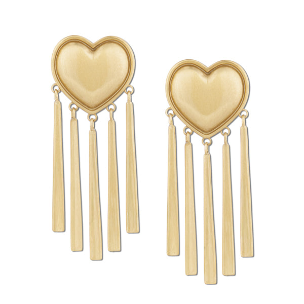 [TATIANA] Bulky Emblem Heart One-Touch Earrings ★大人気★ crystal ribbon chain earrings – tanakadaisuke