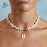 Pearl Necklace with Carpe Diem Charm
