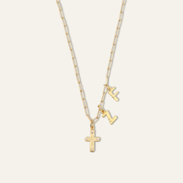 Personalized Cosmos Cross Necklace