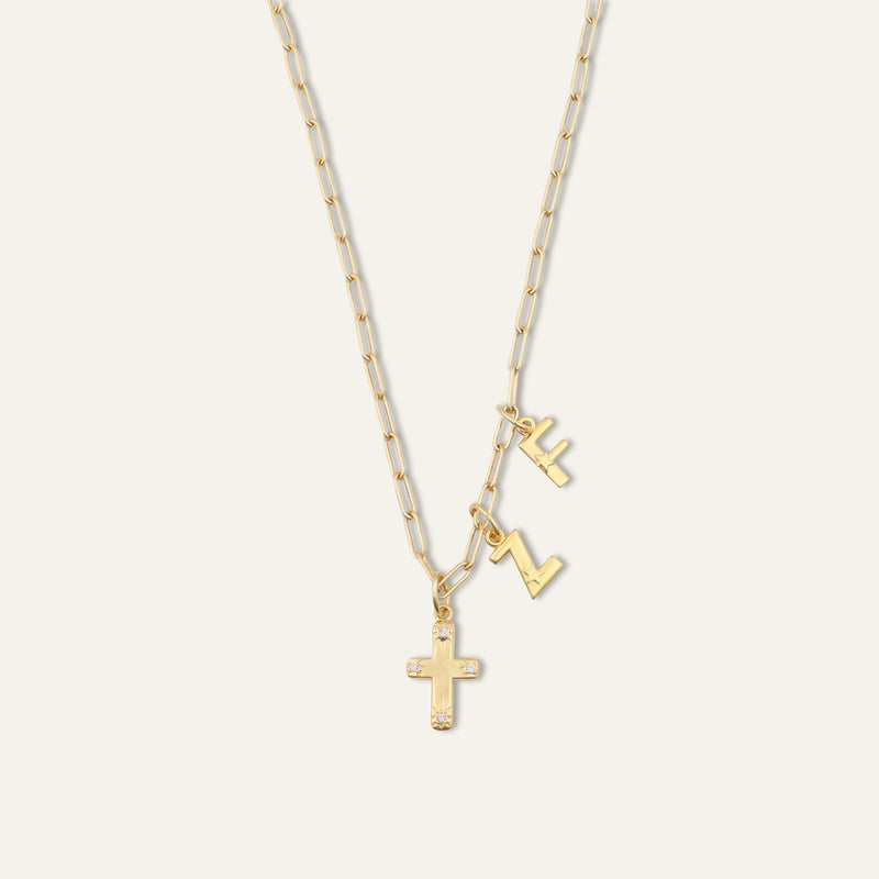 Personalized Cosmos Cross Necklace