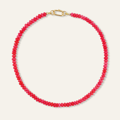 Pink Ethiopian Opal Gemstone Necklace