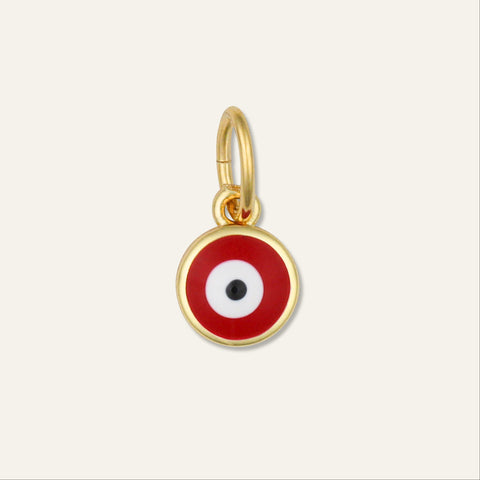 Red Enamel Evil Eye Charm