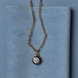 Rhodium Bezel Charm Necklace
