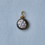 Rhodium Bezel Charm