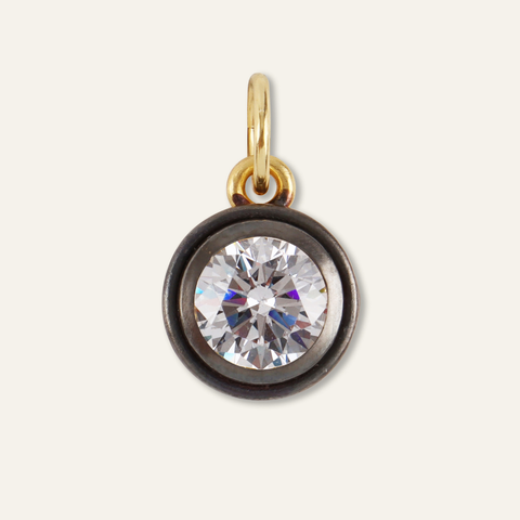 Rhodium Bezel Charm