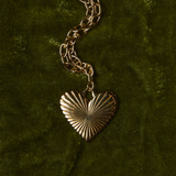 Ribbed Heart of Gold Charm
