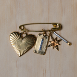 Ribbed Heart of Gold Charm