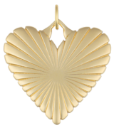 Ribbed Heart of Gold Charm