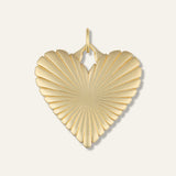 Ribbed Heart of Gold Charm