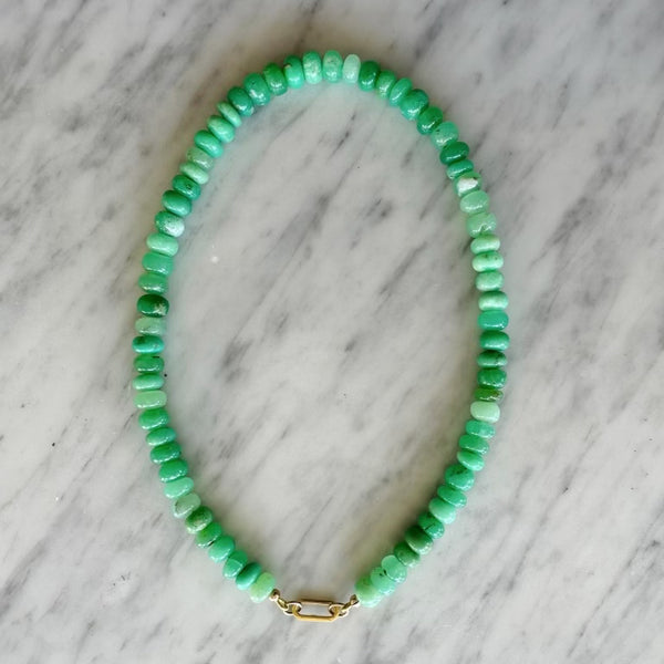 Green Chrysoprase﻿ Gemstone Necklace