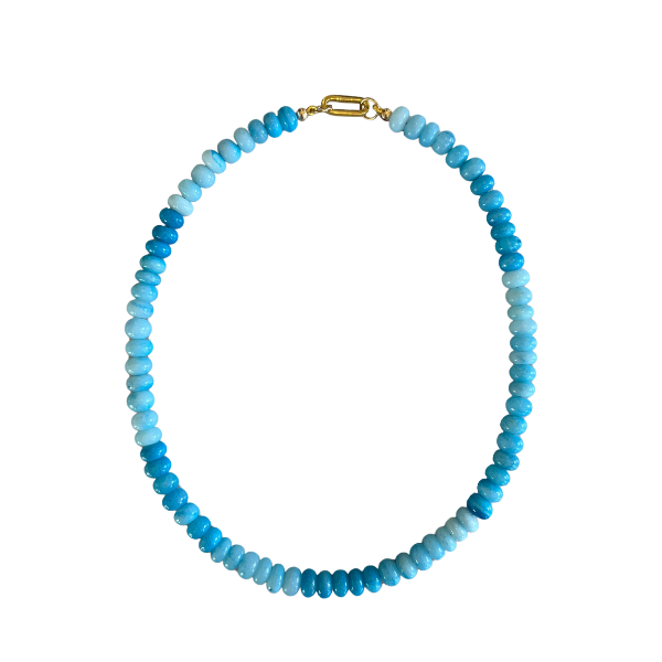 Shaded Sky Blue Opal Gemstone Necklace