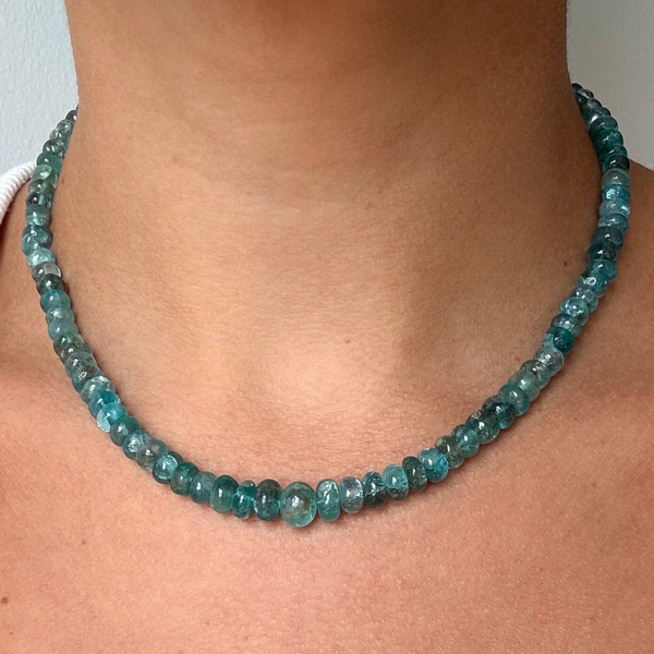 Small Blue Apatite Gemstone Necklace