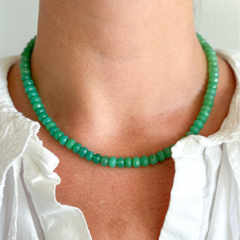 Small Chryso-Chalcedony Gemstone Necklace