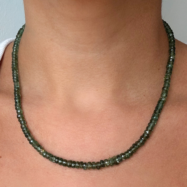 Small Green Apatite Gemstone Necklace