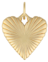 Small Ribbed Heart of Gold Charm