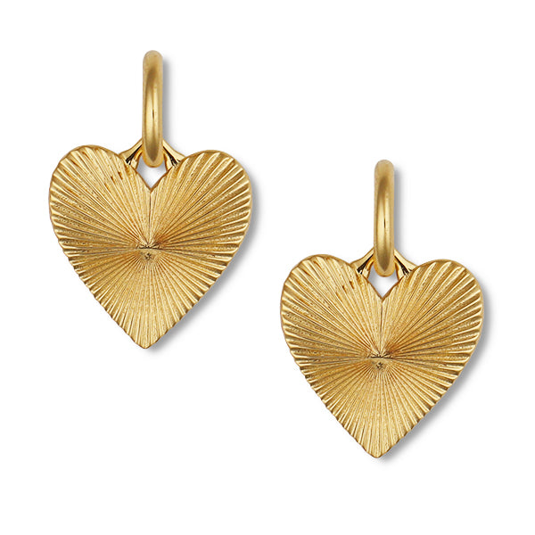 Gold Heart Huggies Sterling Silver 14 Karat Gold Plated