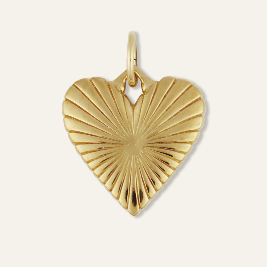 Small Ribbed Heart Charm