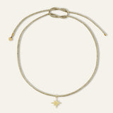Star Compass Charm with Gold Lurex Necklace Cord