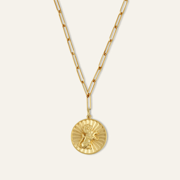 Strength Lion Coin Necklace