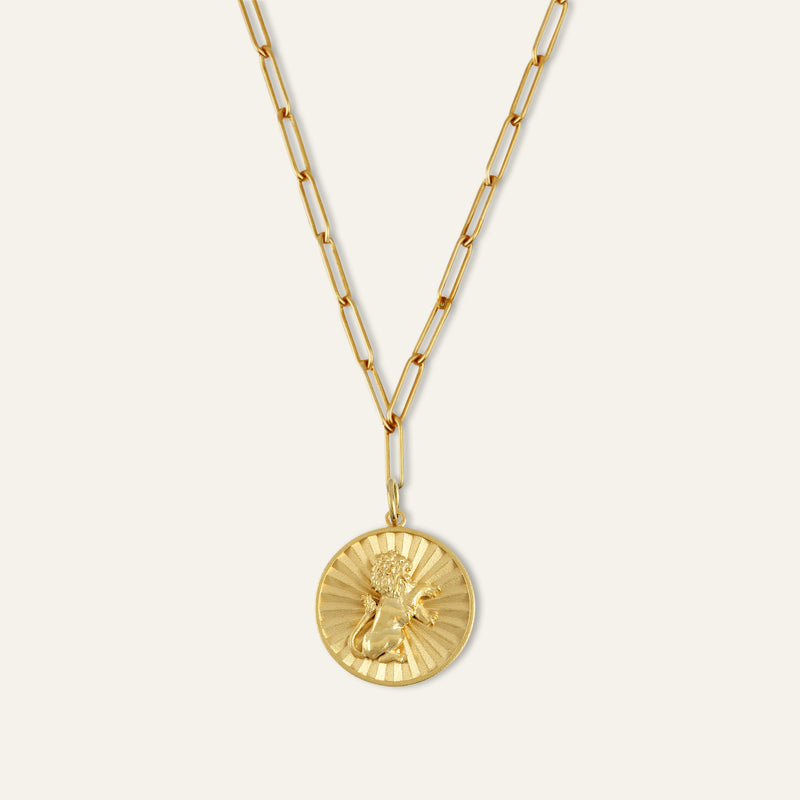Strength Lion Coin Necklace