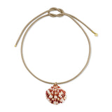 Striped Scallop Shell Cord Necklace