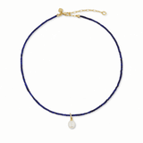 Teeny Lapis Lazuli Gemstone Necklace GIF