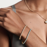 Turquoise Tennis Bracelet, Bezel Tennis Bracelet, Bezel Charm Necklace