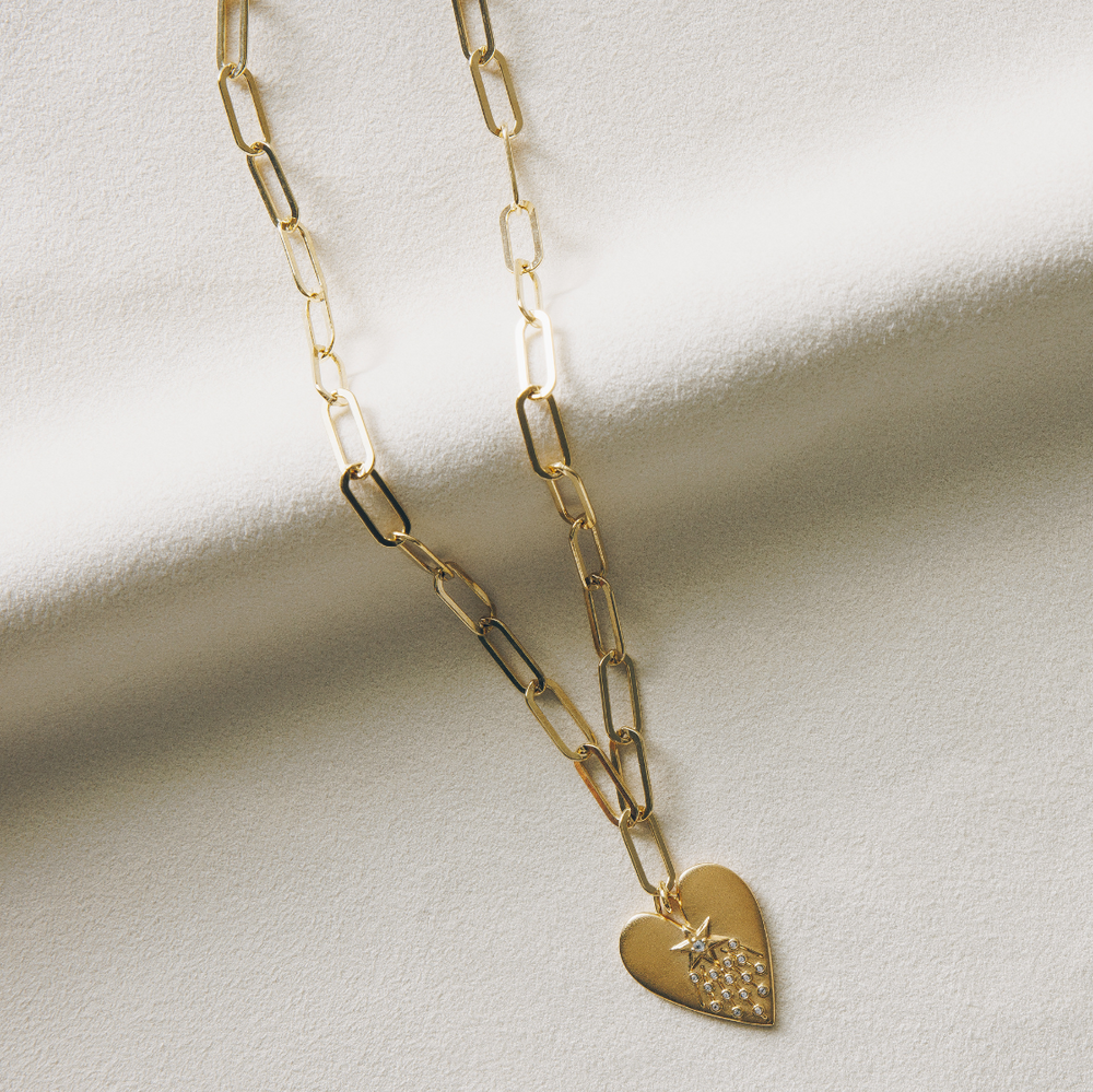 ネックレス・ペンダント VINTAGE HOLLYWOOD Bumpy Heart Layered Necklace BMR663 Halley's Heart Necklace – HART
