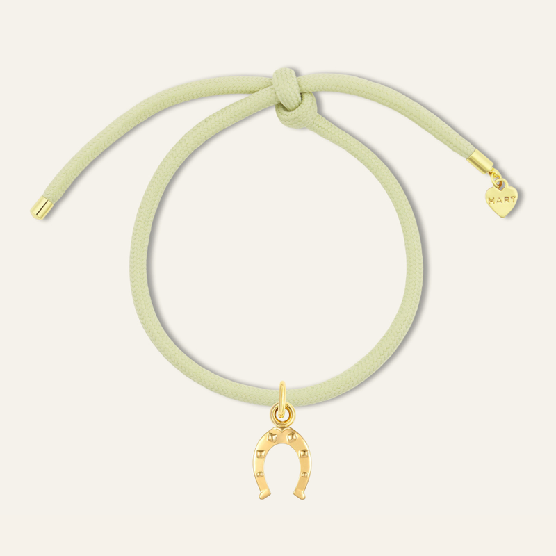 Vineyard Green Bracelet Cord with Horseshoe Charm