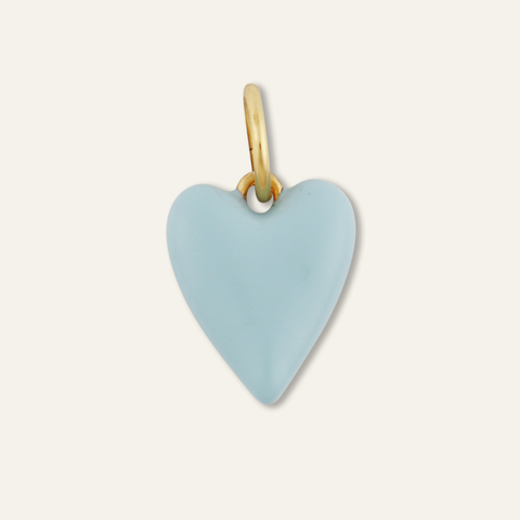 Blue Enamel Heart Charm