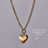 Mixed Link Charm Clip Lariat Necklace
