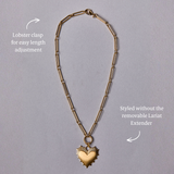 Mixed Link Charm Clip Lariat Necklace